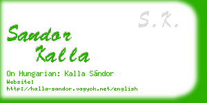 sandor kalla business card